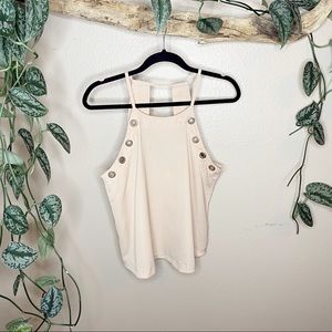 Sans Souci Nude Grommet Open Back Halter Top